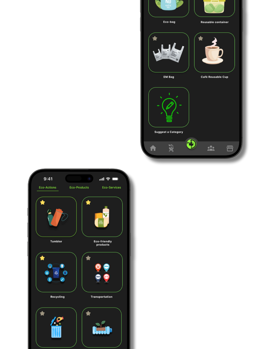 Detailed eco action categories