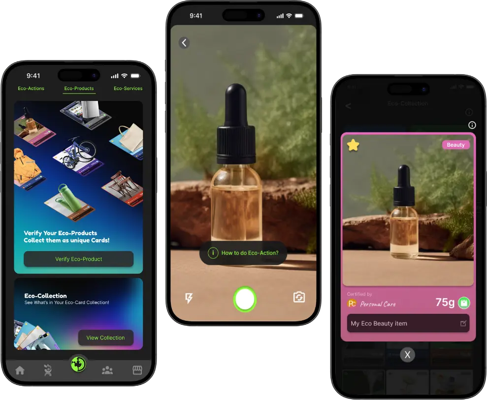 EarthMera app showing eco products feature