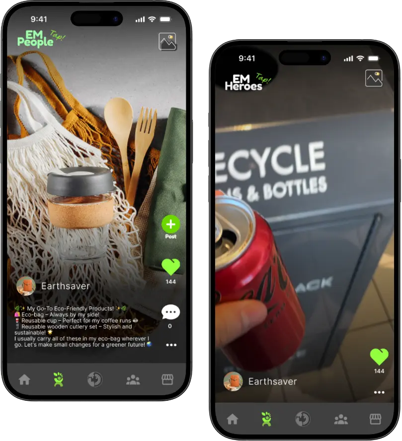 EarthMera app showing platform sharing feature